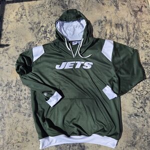 Jets Green and White Men's Hoodie 3XLT